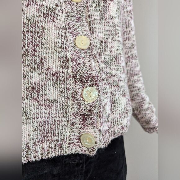 Liz Claiborne Petite M Marled Knit Cardigan – Cotton – Button Front - Picture 4 of 7